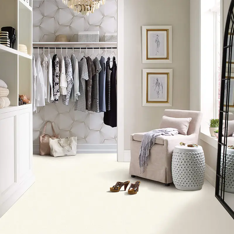 light colored floors in a small room