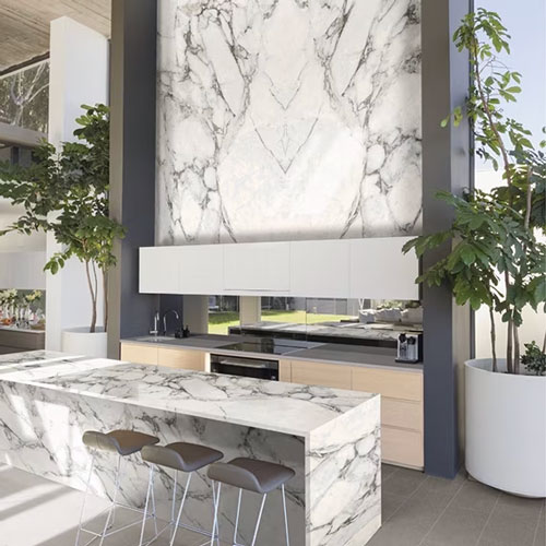 white porcelain countertop with veining